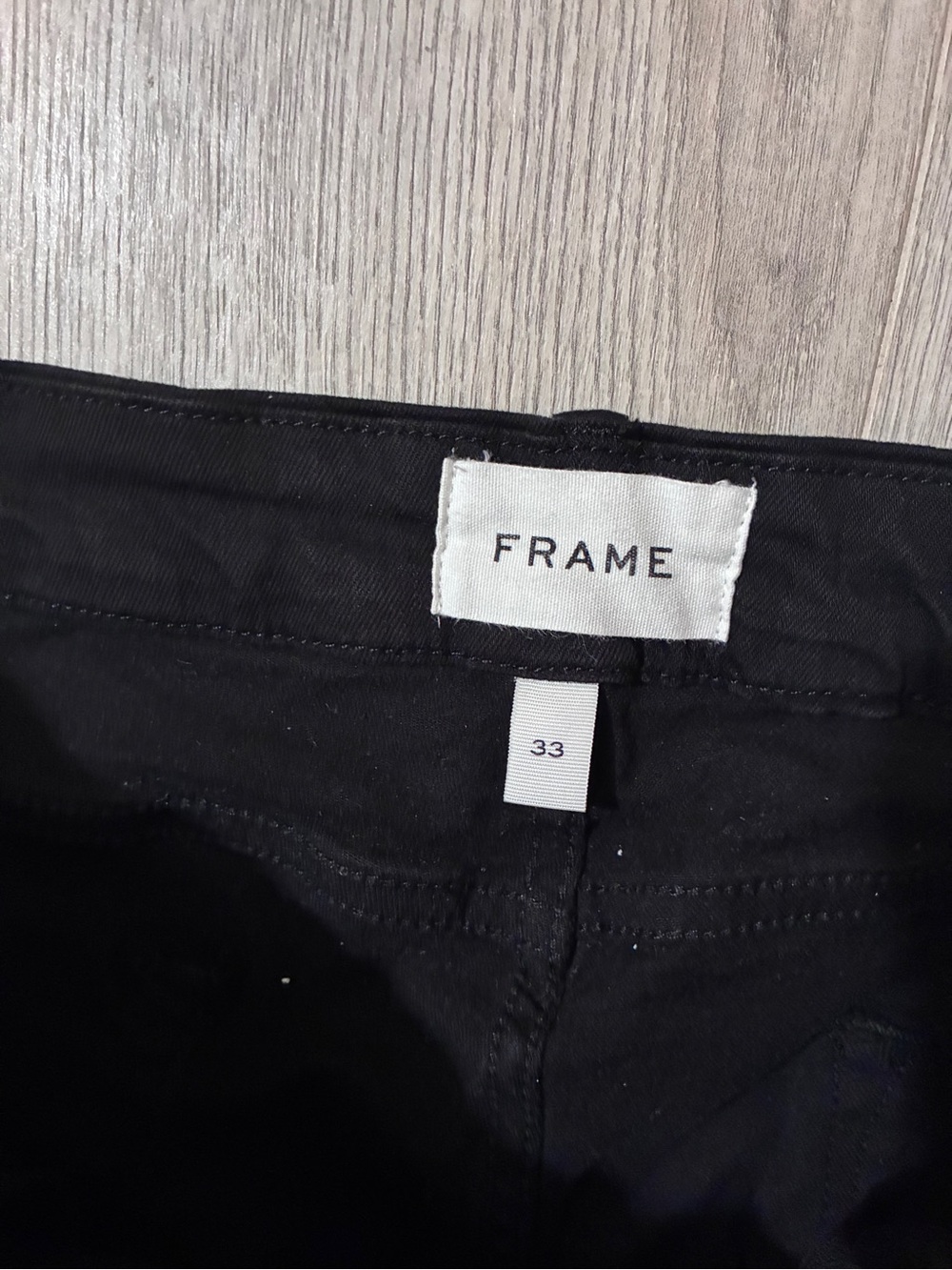 FRAME Le Crop Mini Boot Jeans Black Film Noir Size 33 Cropped Bootcut - Picture 5 of 12